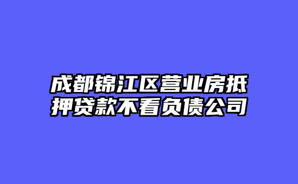 成都锦江区营业房抵押贷款不看负债公司