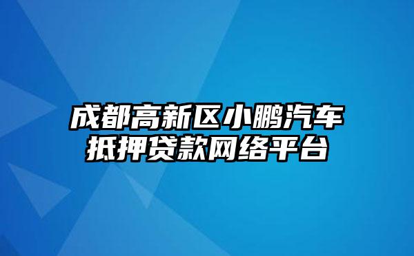 成都高新区小鹏汽车抵押贷款网络平台